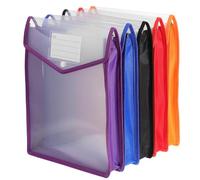 Artibetter Lot de 5 Pochettes Transparentes pour Dossiers, Étanches et Résistantes la Déchirure, en Pp Fermeture à Bouton, Pochettes Extensibles pour Bureau