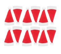 Artibetter Lot de 50 Mini Chapeaux de Noël Rouges en Tissu Brossé, Housses Portables pour Couverts et Bouteilles de Vin, Décoration Festive pour Fêtes et Rassemblements