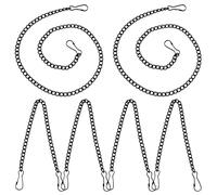 Artibetter Lot de 6 Chaînes Suspendues en Fer Noir avec Crochet, Longueur Réglable et Solide, pour Décoration et Accroche Plantes ou Panneaux Publicitaires