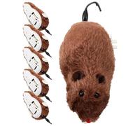 Artibetter Lot de 6 Jouets pour Chat à Remontoir, Souris en Peluche Mécanique, Couleur Aléatoire, Taille Moyenne, Jouet Interactif pour Stimuler L’activité des Chats Adultes et Chatons