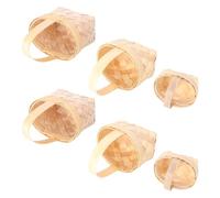 ARTIBETTER Lot de 6 Mini Paniers Tressés à la Main en Copeaux de Bois Tailles Variées Paniers Décoratifs Légers pour Présents d'Invités Fêtes Mariage et Rangement Pratique