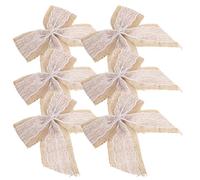 Artibetter Lot de 6 Nœuds Décoratifs en Toile de Jute Rustiques Faits Main en Lin et Dentelle, Décoration Polyvalente pour Présents, Escaliers et Artisanat D'ambiance Champêtre