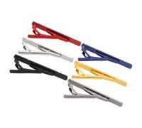 ARTIBETTER Lot de 6 Pinces à Cravate pour Homme, Métal Effet Miroir Rayures Obliques, Couleurs Assorties, Accessoires Costume Élégants pour Mariage et Affaires