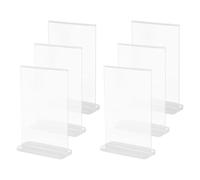 Artibetter Lot de 6 Porte-panneaux en Acrylique Transparent, Support de Table Double Face, Facile à Utiliser, pour Bureau et Restaurant