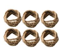 Artibetter Lot de 6 Ronds de Serviette en Paille Tressée, Porte-Serviettes Élégants et Délicats pour Décoration de Table Mariage et Banquet