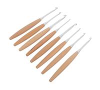 Artibetter Lot de 8 set de Crochets à Tricoter Ergonomiques en Bois Manches Allongés Tailles de 3 MM à 65 MM Outils de Crochet pour Débutants et Experts Kit Complet pour Tricot DIY pour