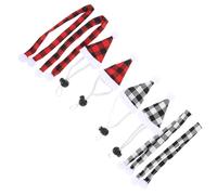 ARTIBETTER Lot de 8 Sets de Pièces Chapeaux de Noël Réglables et Écharpes pour Petits Animaux 55X8 CM Chapeaux en Tissu Rouge/Noir et Noir/Blanc Écharpes 12X33 CM Adaptés pour Hamster