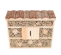 ARTIBETTER Maison Bois pour Insectes et Bourdons Nid de Jardin Naturel pour Abeilles Décoration Écologique et Créative Refuge pour Pollinisateurs Petite Maison Bois pour Courtyard