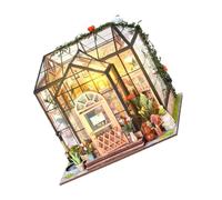 Artibetter Maison de Poupée Miniature Serrage Puzzle 3D à Monter Soi-même, Modèle de Maison Fleurie en Bois et Acrylique, Décoratif, pour Filles et Amateurs de Miniatures, Kit de Maquette