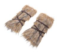Artibetter Manchettes Vikings Duveteuses avec Sangles Réglables, Protège-Bras Médiévaux pour Costume Médiéval Homme, Accessoires Cosplay Halloween et Fêtes, Protection des Bras