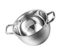 ARTIBETTER Marmite en Acier Inoxydable 20 Cm Double Oreilles, Casserole Multifonctionnelle pour Cuisson à Feu Doux, pour Fondue Chinoise, Ustensile la Cuisine Professionnel, Pot pour Soupe