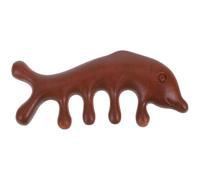 ARTIBETTER Masseur de Cuir Chevelu en Bois Sculpté Forme Dauphin Peigne à Dents Larges pour Massage Apaisant Cheveux et Cou