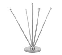 ARTIBETTER Mât de Drapeau et Hauteur Réglable Argenté en Acier Inoxydable Télescopique avec Base Stable pour Présentoir de Drapeaux de Bureau et Décoration Intérieure
