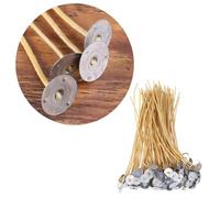 Artibetter Mèches de Bougie pour Fabrication et Éclairage de Bougies Naturelles 100 Pièces en Cire d'abeille Biologique 20cm Pré-cirées à Faible Dégagement de Fumée en Coton