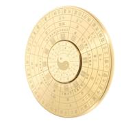 Artibetter Mini Boussole Chinoise Traditionnelle en Cuivre Or avec Motif Taiji Bagua, Compacte et Décorative, Style Vintage Élégant, de Rotation Portable pour Divertissement