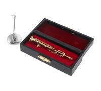 ARTIBETTER Modèle Miniature de Saxophone Alto 9 CM en Cuivre Support et Étui Instrument à Vent Miniature Décoratif pour Bureau et Maison