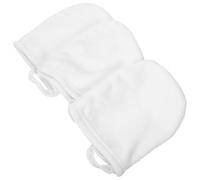 ARTIBETTER Moufles de Nettoyage Visage Épais et Lavables en Coton Polyester Blanc, Lot de 3 Pièces, Accessoires de Maquillage pour Démaquillage