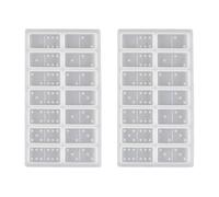 Artibetter Moule Silicone pour Résine Époxy Domino, Lot de 2 Pièces Réutilisables et Faciles à Nettoyer, pour Créations DIY et Jeux Décoratifs