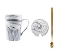 Artibetter Mug à Café et Cuillère en Céramique 12 Oz avec Couvercle | Usage Maison, Format 12 Oz, Acier Inoxydable, Poignée Antidérapante, Ensemble Complet