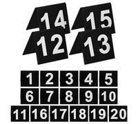 ARTIBETTER Numéros de Table en Acrylique Noir Mat Chiffres Blancs 1 à 20 Forme en V Double Face 55 X 63 CM Lot de 20 Chevalets de Table pour Mariage Réception et Restaurant