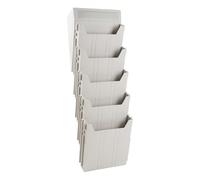 Artibetter Organiseur Mural Extensible pour Dossiers A5 Porte-Documents Mural en Polypropylène Renforcé Couleur Gris Clair 1 à 5 Compartiments Modulables Rangement Bureau et Maison