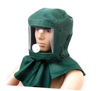 ARTIBETTER Outil de Contre la poussière de Sable Casque de sablage Anti poussiere Visiere de Masque de sableuse Masque Cagoule de sablage Green