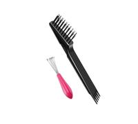 ARTIBETTER Outil de Nettoyage de Peigne à Griffes en Acier Inoxydable et Pp, Kit 2 Pièces pour Enlever Cheveux, Accessoire Coiffure Maison et Salon, Brosse de Nettoyage et Ergonomique