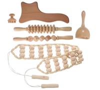 Artibetter Outils de Massage en Bois Ensemble de 6 Bâtonnets et Rouleaux en Bois pour Soulager la Fatigue et Remodeler le Corps pour Travail de Bureau Prolongé