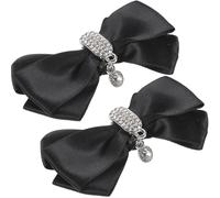 Artibetter Paire de Clips Décoratifs Amovible et Réutilisable pour Chaussures Nœud Papillon Élégant en Alliage et Cristaux Noirs pour Anniversaire et Mariage