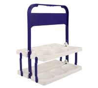 Artibetter Panier à Bières Pliable Portable avec Poignée pour 6 Bouteilles en Plastique Bleu et Blanc, Porte-bières Compact pour Maison, Camping et Transport Facile