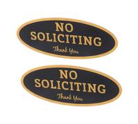 Artibetter Panneau « Interdiction de Solliciter » Autocollant en Acrylique Doré 2pcs, Visible de Loin, Résistant aux Intempéries, pour Intérieur et Maison