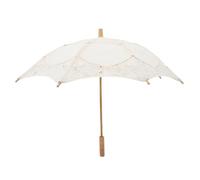 Artibetter Parasol en Dentelle Élégant en Bois et Coton Blanc, Résistant pour Photographie et Danse Enfantine, Accessoire Délicat Style Romantique