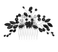ARTIBETTER Peigne à Cheveux de Mariée Noir Orné de Strass Étincelants, Accessoire Élégant pour Coiffure de Mariage, Peigne Latéral pour Femmes, pour Cérémonies et Fêtes