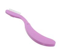ARTIBETTER Peigne à Sourcils Pliable en Acier Inoxydable Violet, Outil Cosmétique Portable 2-en-1 pour Cils et Sourcils, Brosse Incurvée Compacte pour Entretien Quotidien et Voyage