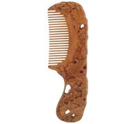 ARTIBETTER Peigne Compact en Bois de Santal 17 Cm Peigne Fin à Dents Fines Double Face Sculpté Motif Floral Portable pour Soins Capillaires Féminins Accessoire Naturel de Coiffure