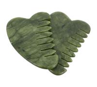 Artibetter Peigne de Massage Capillaire Léger et Ergonomique en Jade Naturel Outil Élégant 2pcs pour Cuir Chevelu pour Maison et Voyage