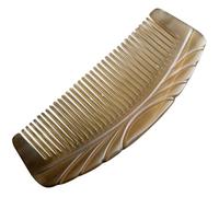 ARTIBETTER Peigne de Massage Gua Sha en Corne de Bœuf Blanc, Masseur de Cuir Chevelu Portable Anti-statique Adapté aux Cheveux Longs et Lisses pour Soin Capillaire