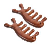 ARTIBETTER Peigne en Bois de Santal à Dents Larges 2 Pièces Peigne de Massage Portable Forme Dauphin pour Soin Capillaire et Stimulation du Cuir Chevelu Usage à Domicile Hommes et Femmes