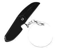 ARTIBETTER Peigne Pliable Fin pour Hommes Petit Miroir Ovale, Porte-clés Compact et Léger, Peigne de Poche Multifonction pour Soins Barbe et Coiffure, Voyage et Usage Quotidien