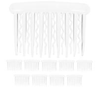 Artibetter Peignes à Cheveux Chignon et Fixation en Plastique Lot de 10 Transparents 17 Dents Antidérapants pour Coiffure Voile de Mariée Femme