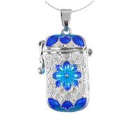 Artibetter Pendentif Aromathérapie Cuivre Diffuseur Huiles Ouvrable Accessoire pour Collier DIY Élégant Bleu Parfait pour Spécial