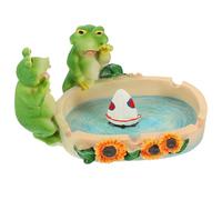 Artibetter Petit Cendrier en Résine Forme Grenouille, Décoration de Bureau Créative et Fonction Poubelle de Table pour Maison et Bar