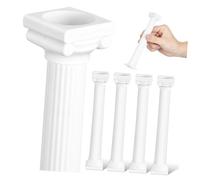 Artibetter Pilier Romain Décoratif 6 Pièces Statue de Colonne Romaine en Plastique Blanc Décoration de Mariage Table de Sable