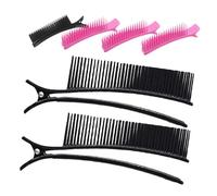 ARTIBETTER Pinces de Coiffure 6 Pièces, Clips pour Séparation des Mèches en Matériaux Doux, 3 Noires et 3 Roses, Accessoires Portables pour Salons et Usage Quotidien