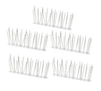 ARTIBETTER Piques Anti-Pigeons en Acier Inoxydable Argenté, Lot de 5, Barrière Visuelle Résistante la Température pour Balcon et Toit
