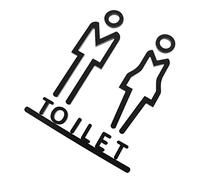 ARTIBETTER Plaque de Toilette Acrylique Panneau Signalétique pour Wc Plaque Indicatrice pour Portes de Toilettes et Femmes Panneau de Porte Salle de Bains Signalisation Claire et