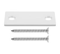 Artibetter Plaque de Verrouillage de Porte Blanche B5 Angle Droit 1 Pièce de Remplissage pour Trous de Porte 4 Vis Réparation et Protection pour Compatible Serrures Pêne Dormant