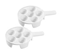 ARTIBETTER Plat à Escargots en Céramique Blanc Poignée Ergonomique, Lot de 2 Petits Plats à Four Antidérapants pour Fruits de Mer, Cuisson Uniforme pour Maison et Restaurant