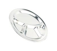 Artibetter Plat Rond Compartimentée en Acier Inoxydable à 4 Compartiments 32 Cm Assiette Inoxydable pour Restaurant et Café