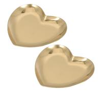 Artibetter Plateaux de Service en Acier Inoxydable Doré 2 Pcs, Plateau Cœur Nordique pour Pâtisserie et Fruits, Assiettes à Bonbons Antidérapantes Cuisine et Présentation